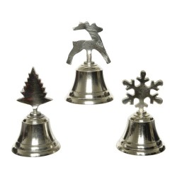 Decoris Klok aluminium nickel polish 3ass snowflake - tree - reindeer Finish:nickel polish