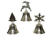 Decoris Klok aluminium nickel polish 3ass snowflake - tree - reindeer Finish:nickel polish