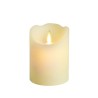 Lumineo Bougie ondulante LED en cire Crème H10cm Dia 7,5cm avec minuterie 6 heures - fonctionne sur piles 2x AAA (non incluses)