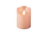 Lumineo LED waving kaars wax Licht Roze H10cm  Dia 7,5 cm met 6 uurs timer-werkt op batterijen 2x AAA ( niet inbegrepen)