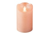 Lumineo LED waving kaars wax Licht Roze H12,5cm  Dia 7,5 cm met 6 uurs timer-werkt op batterijen 2x AAA ( niet inbegrepen)