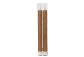 Lumineo LED dinerkaars wax Licht Bruin 2 stuks  - H24,5cm Dia 2,2 cm- met 6 uurs timer-werkt op batterijen 2x AAA ( niet inbegre
