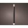 Bougie dîner LED Lumineo cire Anthracite 2 pièces - H24,5cm Dia 2,2 cm - avec minuterie 6 heures - fonctionne avec 2 piles AAA (