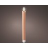 Lumineo LED dinerkaars wax ribbel Licht Roze - H24,5cm Dia 2,2 cm - met 6 uurs timer-werkt op batterijen 2x AAA ( niet inbegrepe