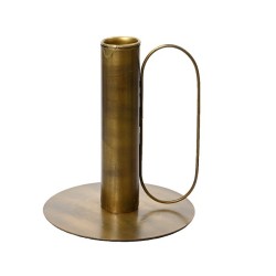 Decoris Bougeoir sur pied métal Doré H8cm L8cm