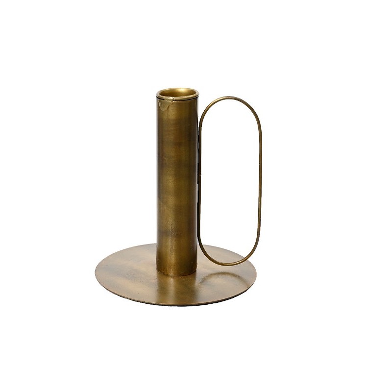 Decoris Bougeoir sur pied métal Doré H8cm L8cm