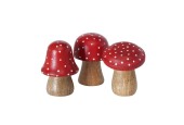 Boltze Home Paddestoel Pitu van Mangohout met rood-witte stippen H7cm Dia5cm