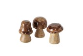 Boltze Home Paddenstoel Clozzy van Mangohout bruin met glanzende top H7cm Dia5cm