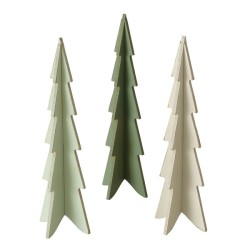 Boltze Home Decoratieve Kerstboom Teodor MDF H26cm in donkergroen lichtgroen of crème