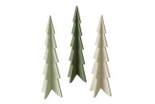 Boltze Home Decoratieve Kerstboom Teodor MDF H26cm in donkergroen lichtgroen of crème