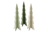 Boltze Home Decoratieve Kerstboom Teodor MDF H35,5 cm in donkergroen lichtgroen of crème