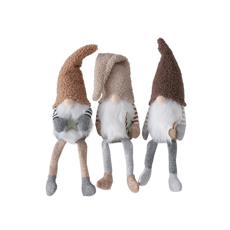 Boltze Home Bungelbenen Kerstkabouter Tillmann L24cm x B10cm x H35cm in beige, bruin of lichtbruin