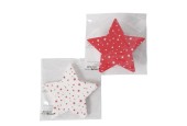 Boltze Home Serviettes de Noël Stara en forme d'étoile rouge blanc 12 pièces 15x15cm
