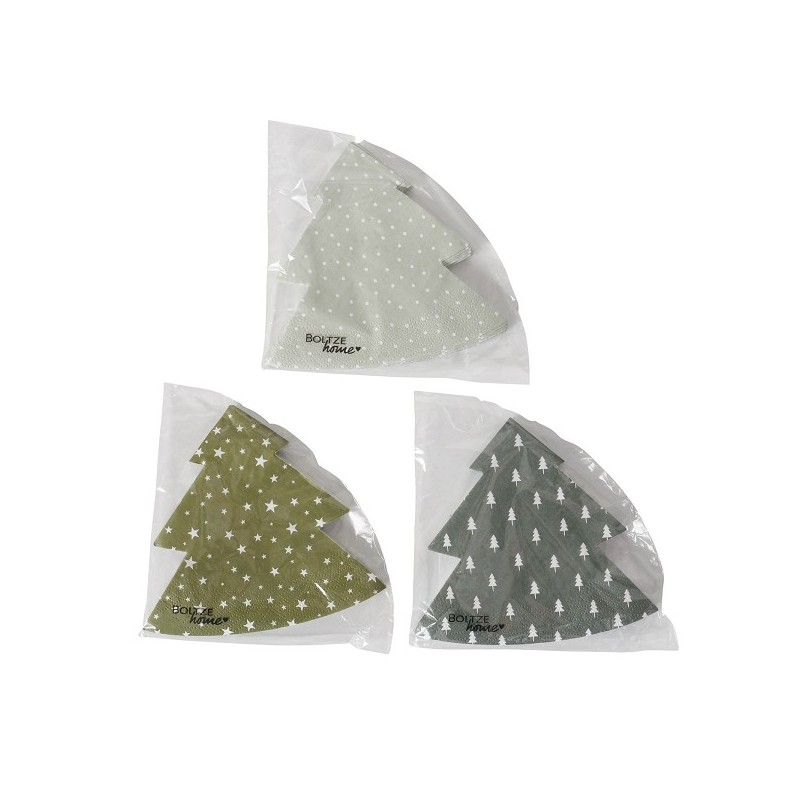 Boltze Home Serviettes Serviettes Grona en forme d'arbre de Noël