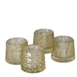 Boltze Home Photophore Sabena verre doré H7cm Dia8cm disponible en différents modèles.