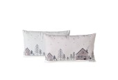 Boltze Home Kussen Homewood, 2 ass., Polyester / 100%, Huis, Veelkleurig, Motief, Beige, Lichtgrijs, Wit
