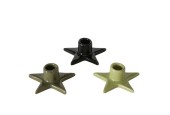 Boltze Home Bougeoir Odessia en céramique en forme d'étoile H4,5 cm Dia11 cm en noir ou vert