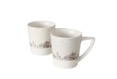 Boltze Home Mok Homewood met print van huisjes en kerstbomen 300 ml