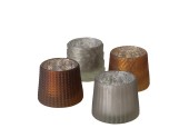 Boltze Home Theelichthouder glas Sabena bruin-zilver H7cm B8cm verkrijgbaar in verschillende dessins