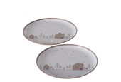 Boltze Home Plaque de décoration Homewood avec motif de maisons et d'arbres de Noël en métal dia 20 cm