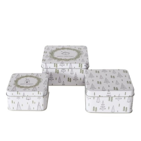 Boltze Home Storage boîte de rangement de 3 Skane avec motif d'arbres de Noël