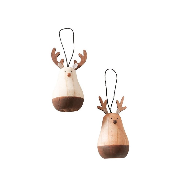 Boltze Home Kersthanger Dominic hert hout H13cm