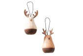 Boltze Home Kersthanger Dominic hert hout H13cm