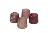 Boltze Home Theelichthouder glas Sabena roze H7cm B8cm lichtroze/ donker roze verkrijgbaar in verschillende dessins