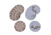 Boltze Home Coaster set Homewood avec un motif de maisons et d'arbres de Noël feutre dia 10cm 6 pièces