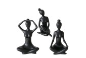 Boltze Home Figuur Yoga vrouw zwart keramiek L6cm x B5cm x H10cm
