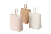 Boltze Home Arrêt de porte Filicio en tissu peluche L18cm x L10cm X H22cm en beige, marron ou crème