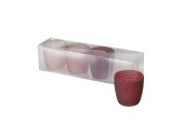 Boltze Home Theelichthouder glas set a 4 stuks roze-rood Marilu H7,cm Dia 7,5cm