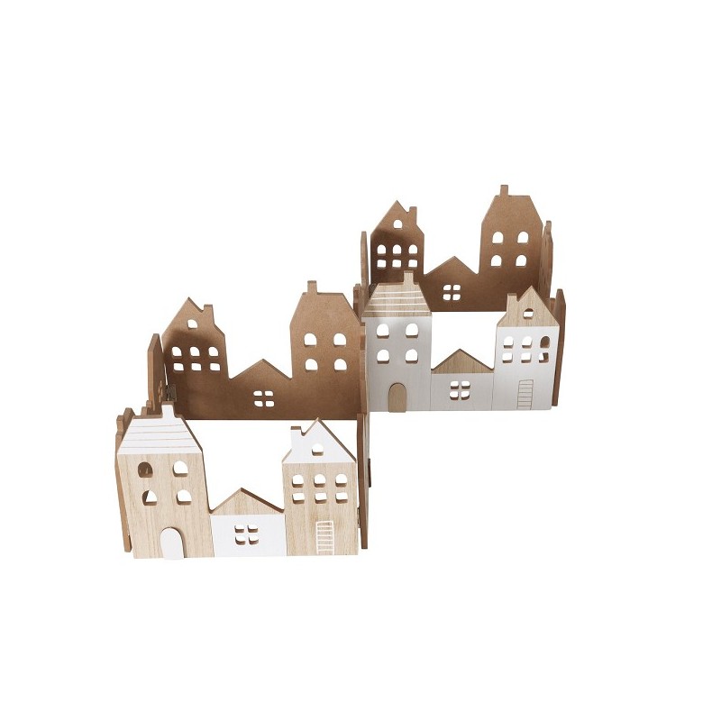 Boltze Home Support décoratif Aldea Maisons rectangulaires MDF L86cm H18cm