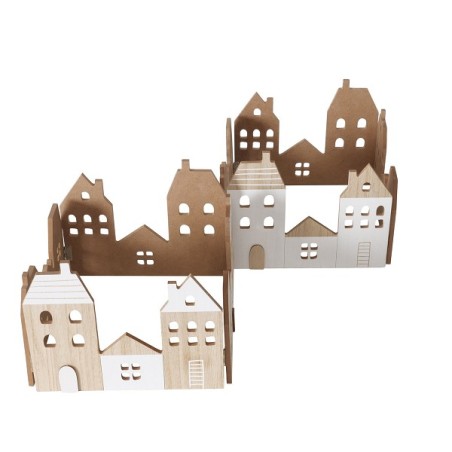 Boltze Home Support décoratif Aldea Maisons rectangulaires MDF L86cm H18cm
