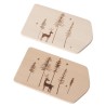 Boltze Home Assiette petit-déjeuner Logan en bois de hêtre avec image de cerfs et d'arbres de Noël L24cm W13cm H1cm