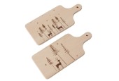 Boltze Home Snijplank Logan gemaakt van beukenhout met afbeelding hert en kerstbomen L35cm x B15cm x H2cm