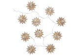 Boltze Home Lichtketting Harstad LED met 10 houten sterren L100cm met timer werkt op batterij 2xAA ( niet inbegrepen )