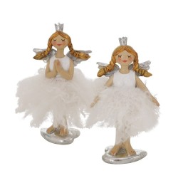 Boltze Home Figurine de Noël ange Starletta polyrésine H11cm