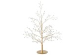 Boltze Home Decoratieve metalen boom goud Gloomy H40cm - met acryl stenen op gouden metalen voet