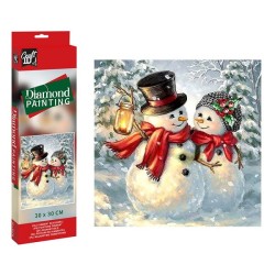 Craft ID Diamond Painting Bonhomme de neige de Noël 30x30cm