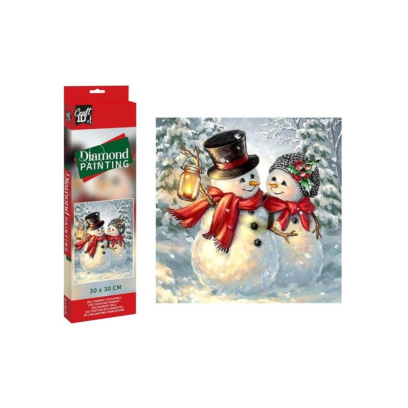 Craft ID Diamond Painting Xmas sneeuwman 30x30cm