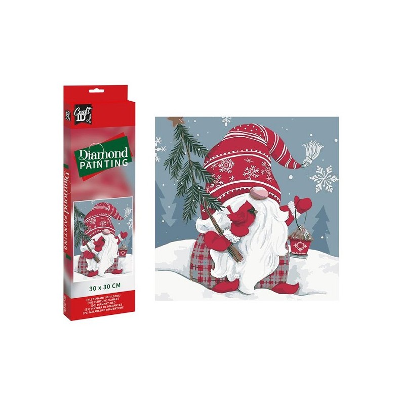 Craft ID Diamond Painting Xmas gnome 30x30cm
