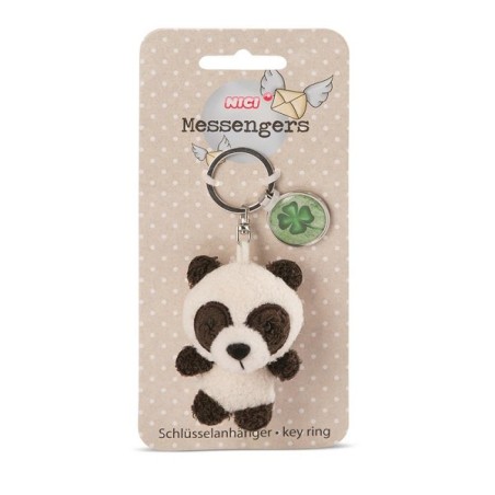 NICI messagers porte-clés panda 7 cm avec pendentif trèfle