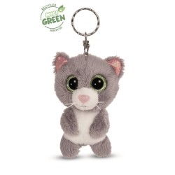 NICI Porte-clés Glubschis Vert Chat gris Felinja 9cm