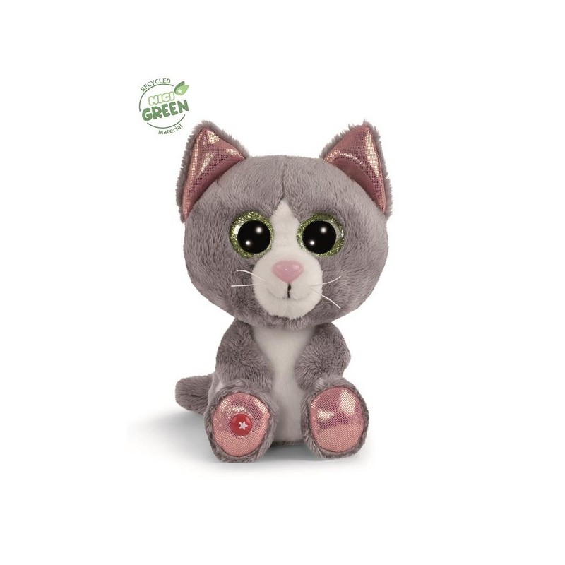 NICI Glubschis peluche Chat gris Felinja 15cm Collection Vert