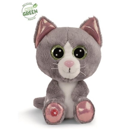 NICI Glubschis peluche Chat gris Felinja 15cm Collection Vert