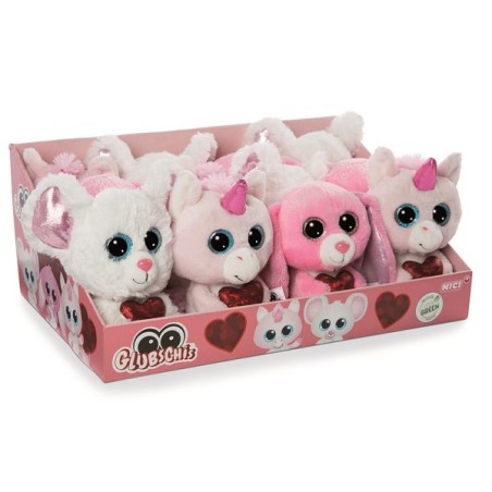 NICI peluche Glubschis Souris, Licorne ou Lapin avec coeur 15cm