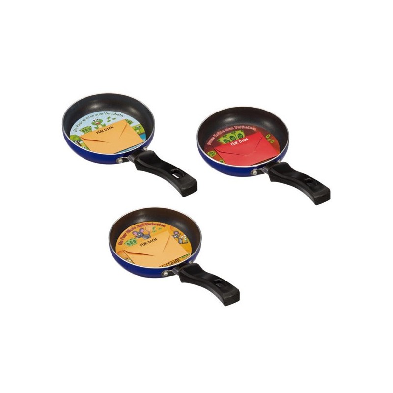 Poêle gourmande avec enveloppe cadeau argent 24,5x5x12,5cm aluminium