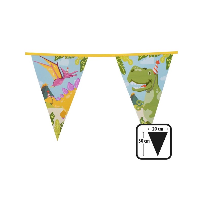 Vlaggenlijn Dino party 6m 30x20cm