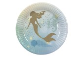 Assiettes en papier Sirène set de 10 pièces Ø23cm
